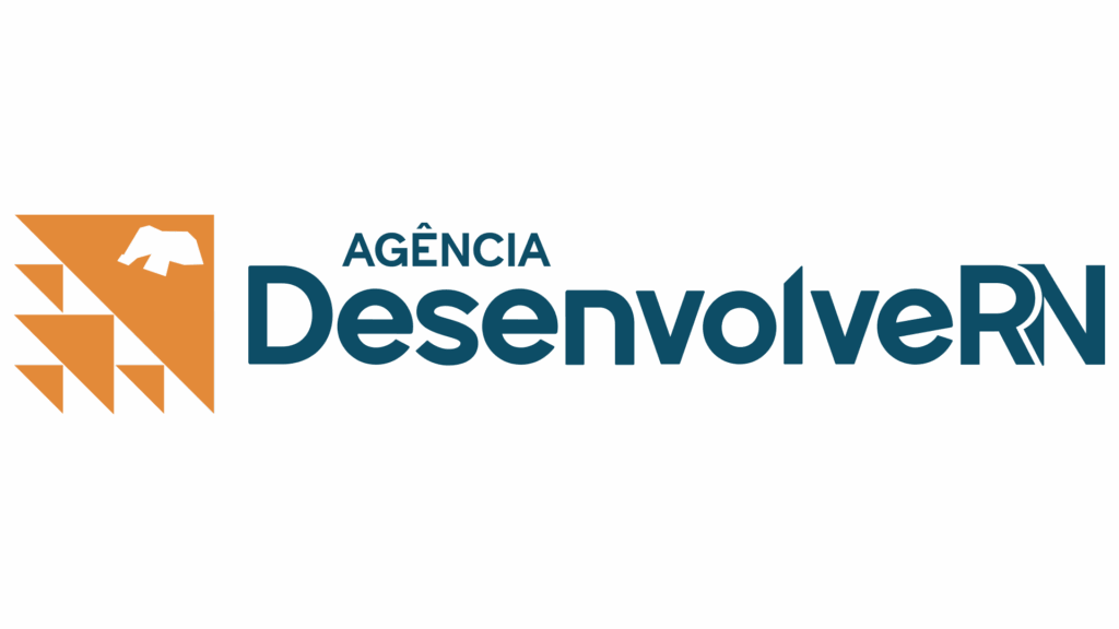 Logomarca Desenvolve RN texto azul horizontal